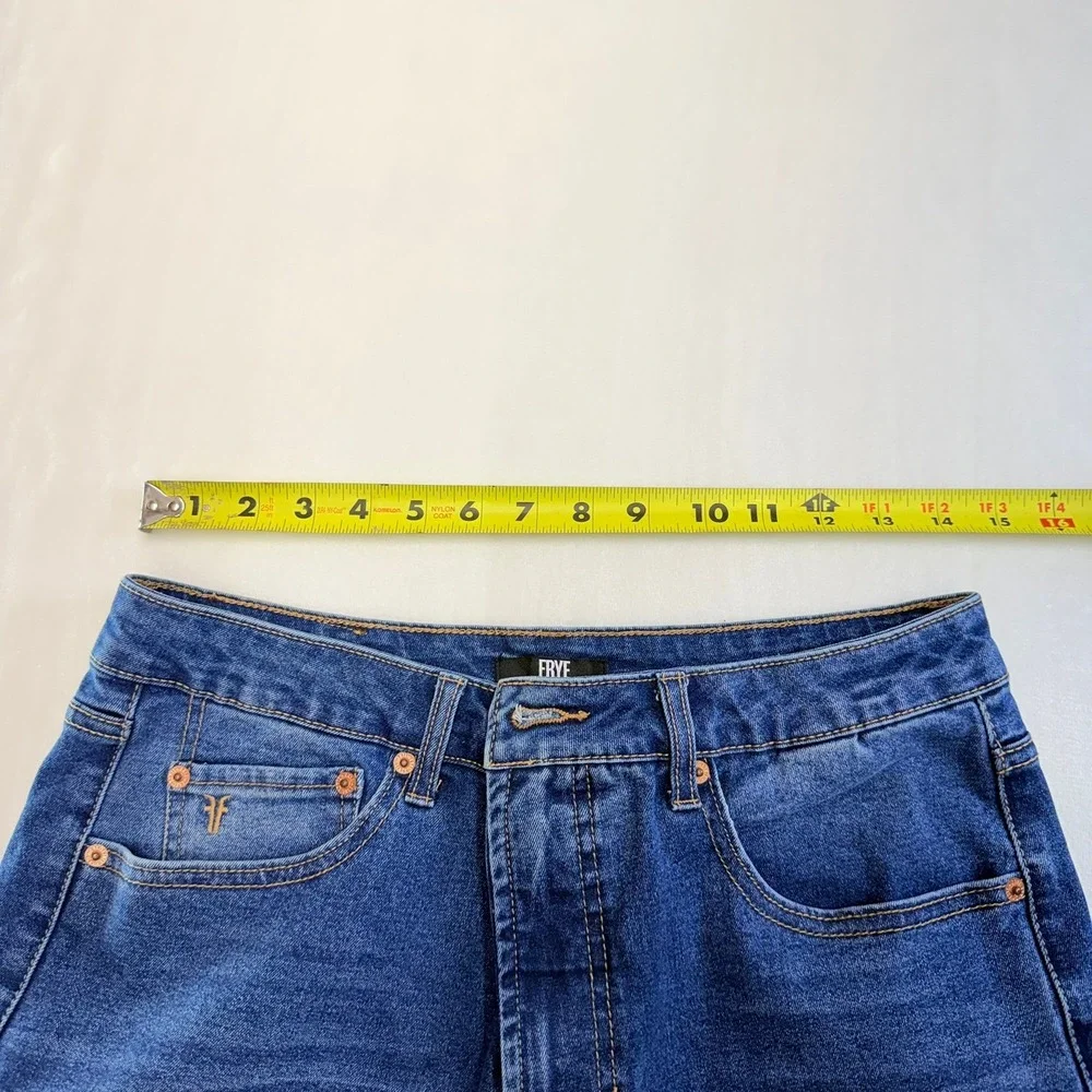 Frye Jeans Womens 8/29 Med Blue Wash‎ Straight Leg High Rise Stretch Denim Faded